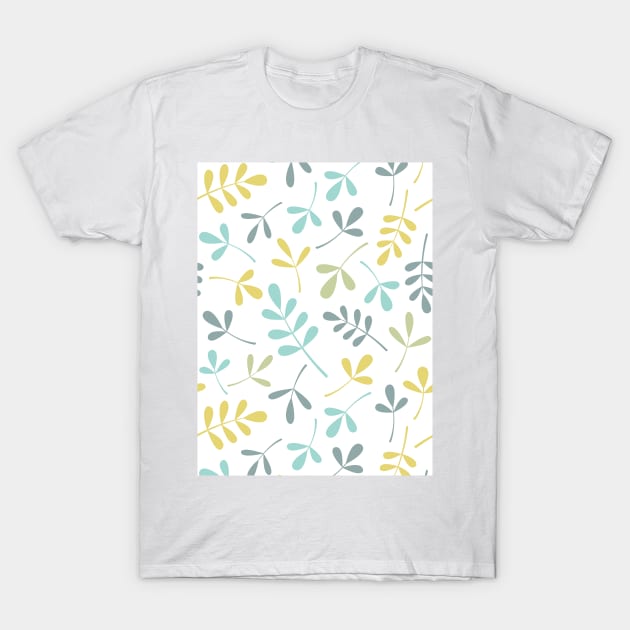 Assorted Leaf Silhouettes Color Mix T-Shirt by NataliePaskell